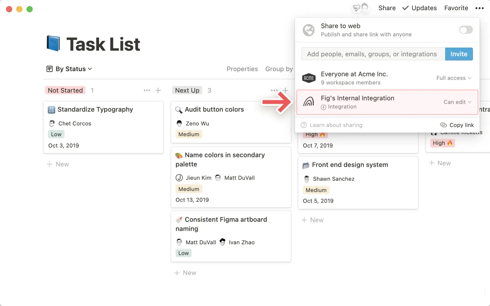 Add & manage integrations - integration menu