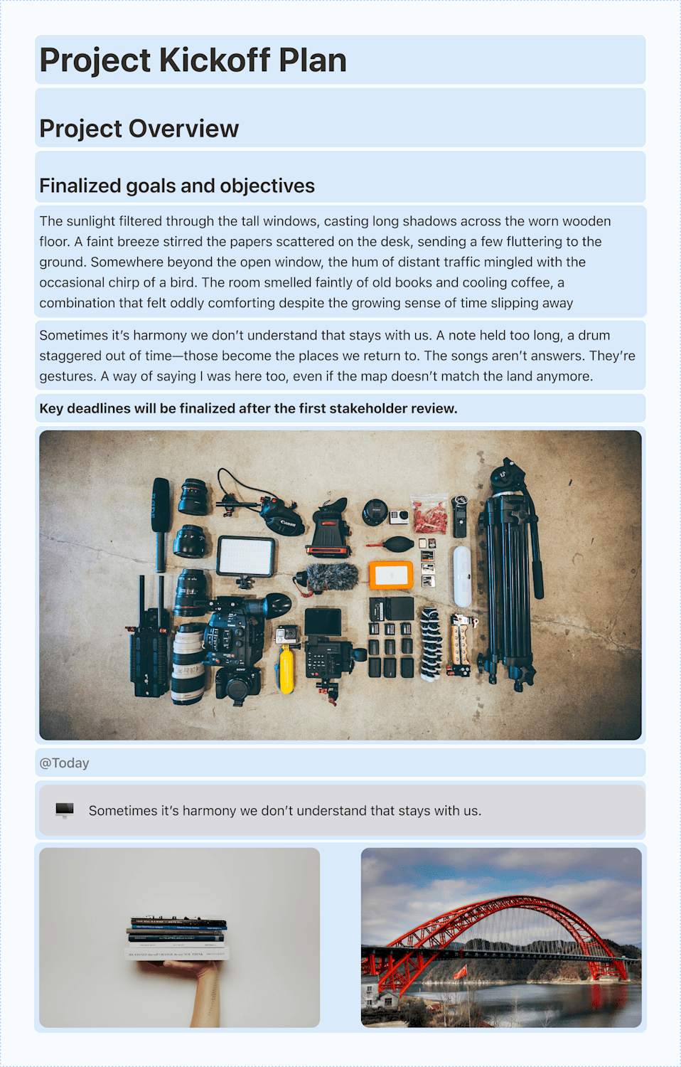 Project kickoff plan