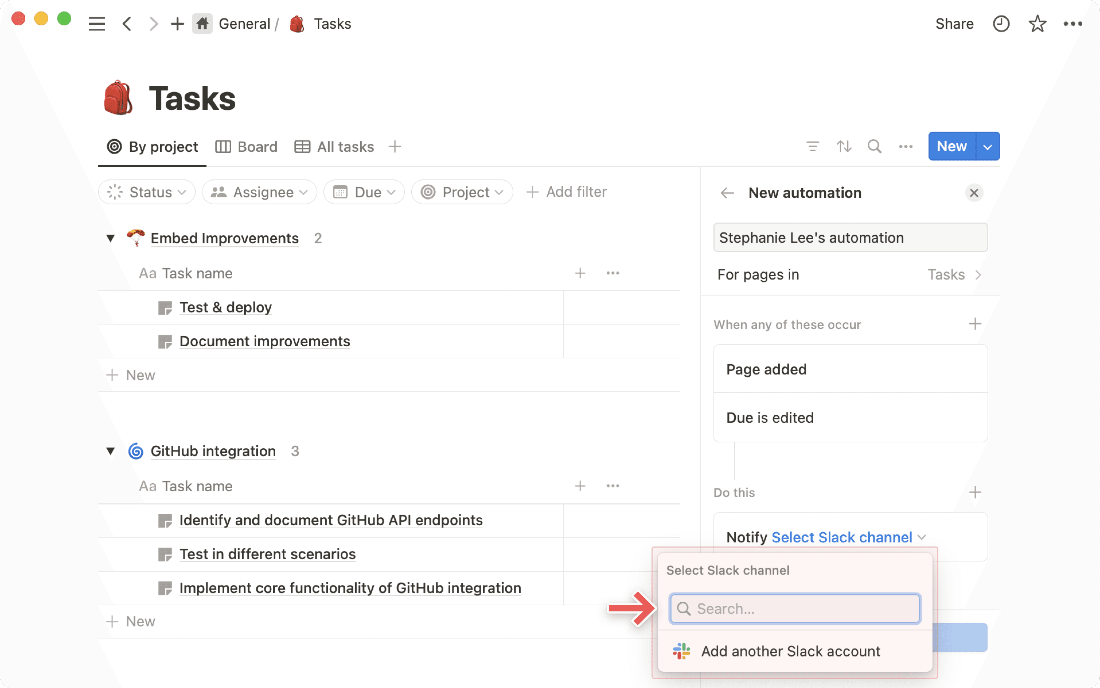 hc: slack db automation