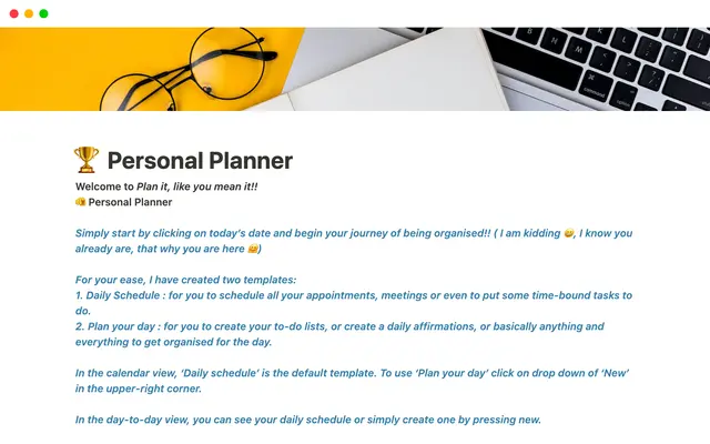 Personal Planner