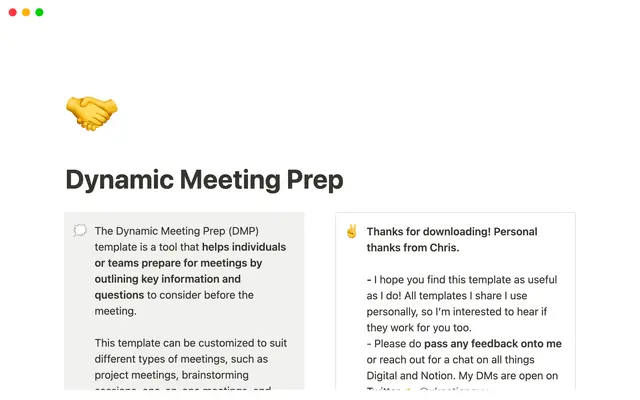 Dynamic Meeting Prep